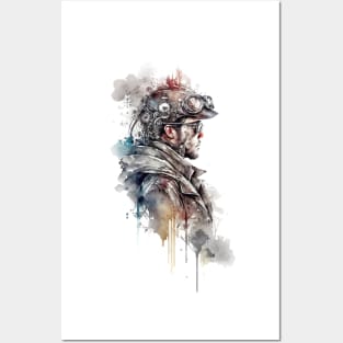 Steampunk Water Colour Man - V1.01 Posters and Art